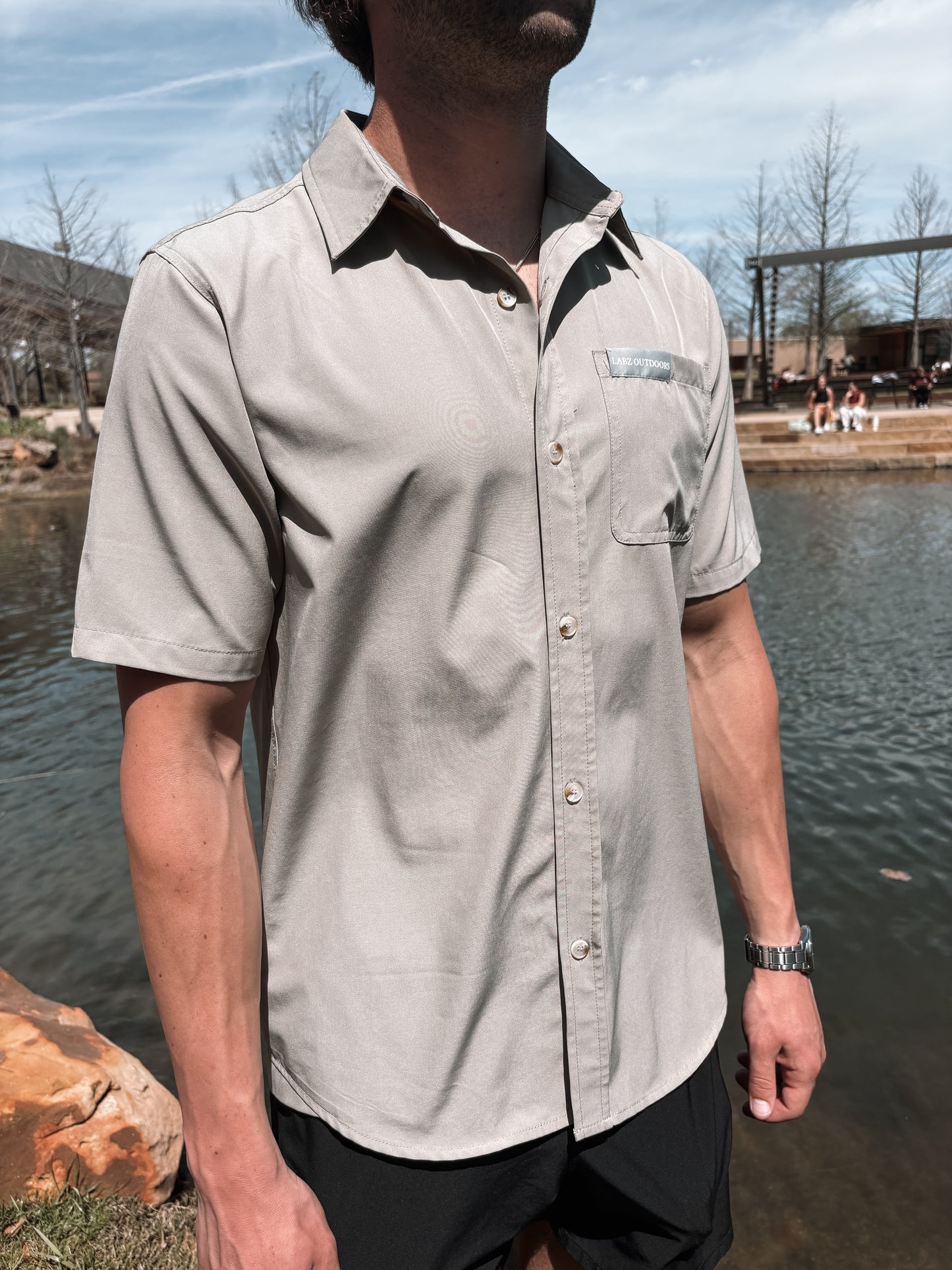 Performance Button Down - Tan